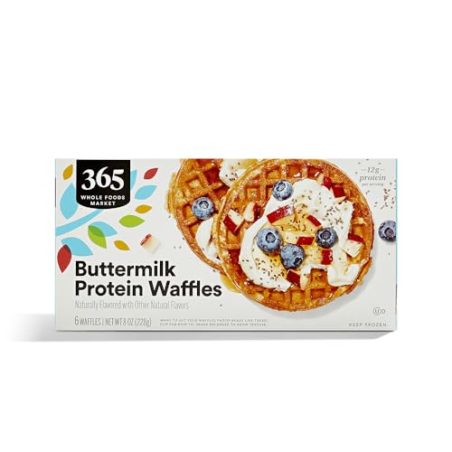 365 By Whole Foods Market, Protein Waffles, Buttermilk, 6 Count, 8 Ounce