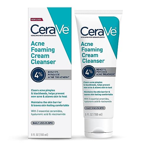 CeraVe Acne Foaming Cream Cleanser Silky Textures The gentle, hydrating CeraVe foaming cream has a