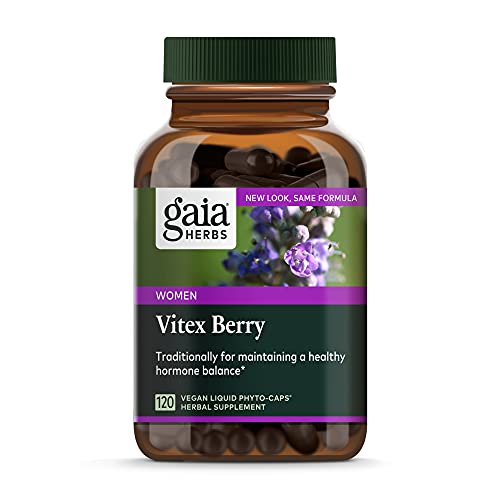 Gaia Herbs Vitex Berry - Vitex Traditionally Used to Support Hormone Balance for Women & a Healthy Menstrual Cycle* - 120 Vegan Liquid Phyto-Capsules (60-Day Supply)