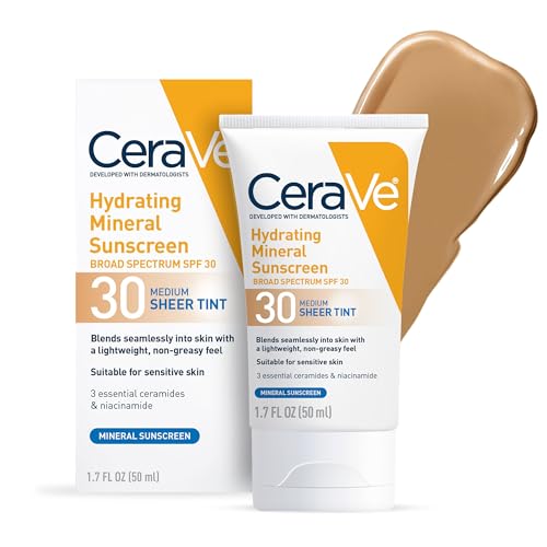 CeraVe Tinted Sunscreen with SPF 30 Mineral Sunscreen