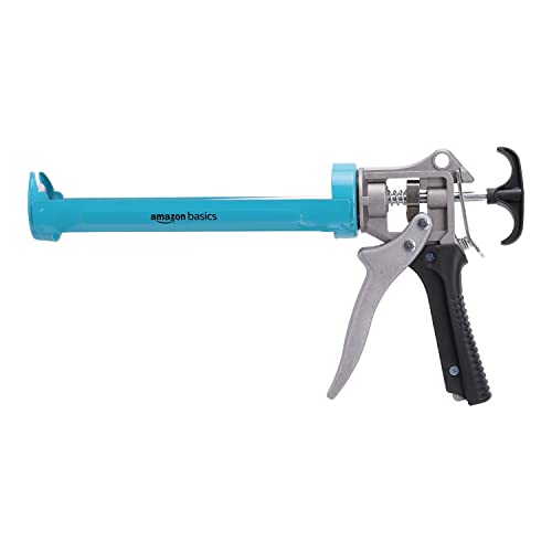 (-19%) Amazon Basics Robuste Kartuschen pistole, 310 ml, Kraftübersetzungsverhältnis von 12:1, Aluminium-Griff mit Kunststoffstützgriff, Blau/Grau