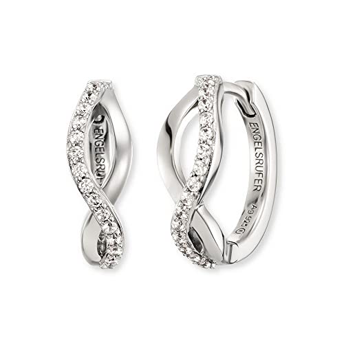 (-44%) Engelsrufer Damen Creolen Paradise aus Sterling Silber, Zirkonia, Clipverschluss