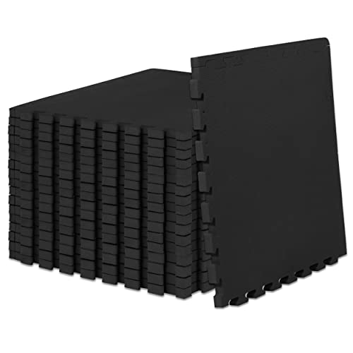 ProsourceFit Extra Thick Puzzle Exercise Mat 1", EVA Foam Interlocking Tiles for Protective, Cushioned Workout Floo