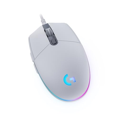 Logitech G203 Wired Gaming Mouse, 8,000 DPI, Rainbow Optical Effect LIGHTSYNC RGB, 6 Programmable Buttons, On-Board Memory, Screen Mapping, PC/Mac Com