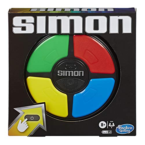 (-42%) Simon, elektronisches Spiel für Kinder ab 8 Jahren, Spiel mit Lichtern und Geräuschen, klassisches Hasbro Spielprinzip für Konzentration, Reisespielzeug für die ganze Familie für unterwegs