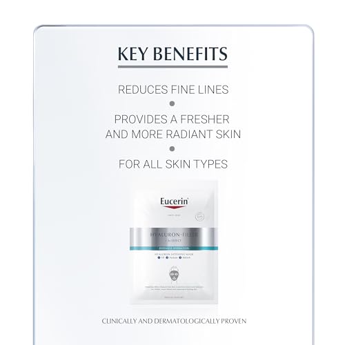 Eucerin Hyaluron Filler Sheet Mask 1 Piece, Ultra-Hydrating Face Mask that Fills, Refines and Defends, Intensive Sheet Mask with Hyaluronic Acid
