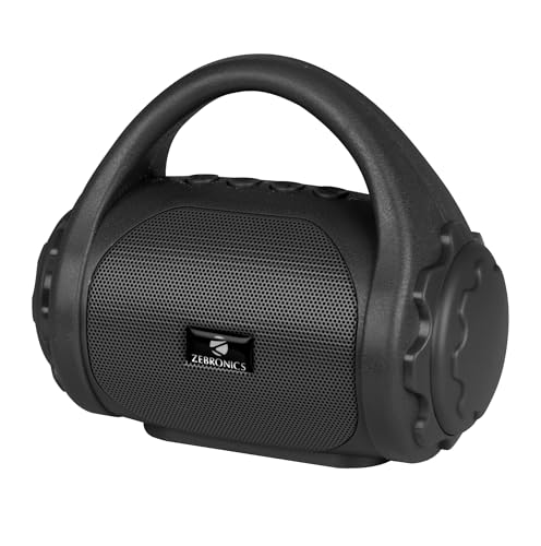 Zebronics ZEB-COUNTY 3W Wireless Bluetooth Portable Speaker With Supporting Carry Handle, USB, SD Card, AUX, FM & Call Function. (Black)