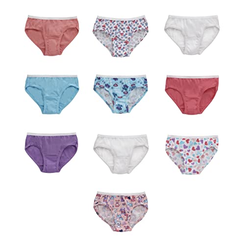 Hanes Girls And Toddler Underwear, Cotton Knit Tagless Brief, Hipster, Bikini Panties, Multipack (Colors May Vary), Hipster - Assorted 3 - 10 Pack, 2-3T US
