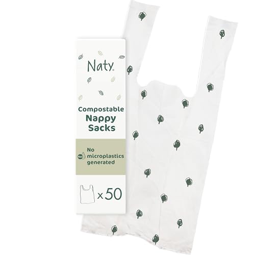 Naty compostable nappy bags with easy tie handles,