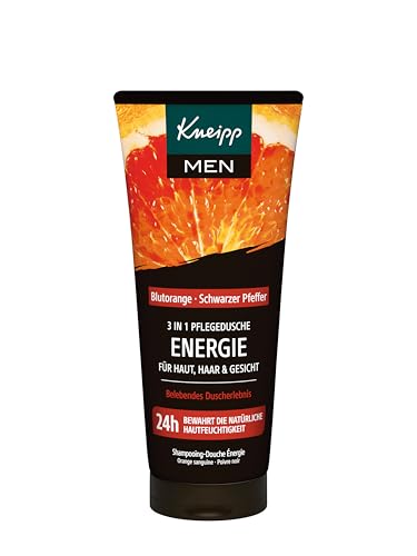 (-33%) Kneipp MEN 3 in 1 Pflegedusche Energie - Duschgel für Männer - Für Haut, Haar & Gesicht - Mit natürlichem ätherischem Blutorangenöl und dem Extrakt aus schwarzem Pfeffer - 200 ml
