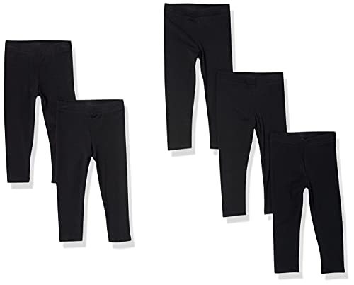 Amazon Essentials Toddler Girls' Leggings, Pack of 5, Black, 2T