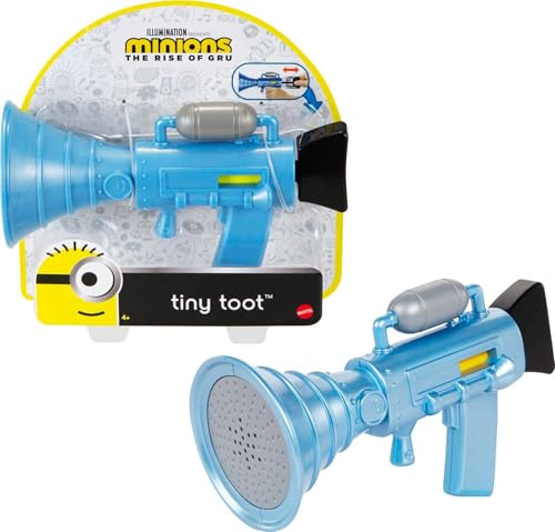 Mattel Minions Tiny Toot Fart Toy Blaster, Role-Play Accessory with Firing Mechanism to Vary Sound