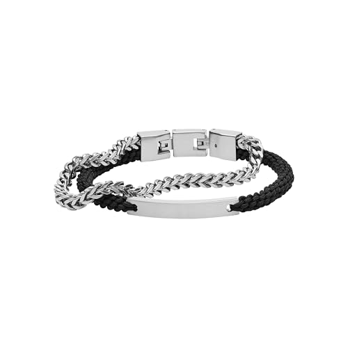 (-36%) Fossil Armband Für Männer Vintage Casual, Innenlänge: 180mm - 195mm Silber Edelstahlarmband, JF03325040