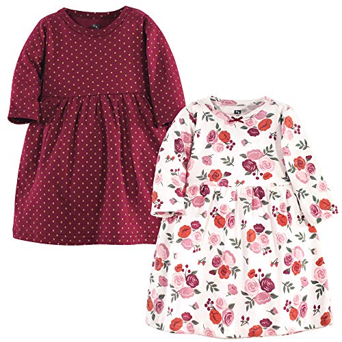 Hudson Baby Girl's Cotton Dresses, Fall Floral, 4 Toddler