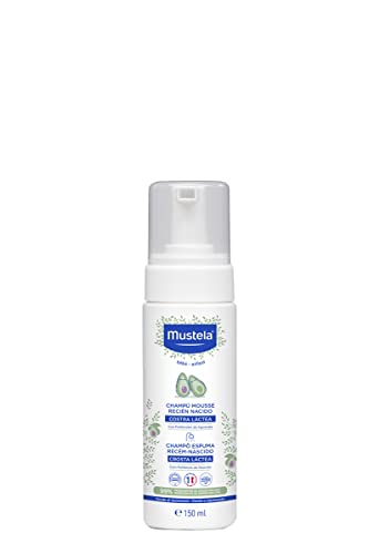 Mustela Cradle Cap Foam Shampoo for Newborn - Baby Shampoo with Naturally derived Avocado Polyphenols - Tear-Free & Fragrance-Free - 5.07 fl. oz.