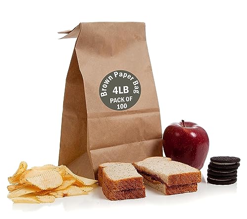 Perfect Stix - Brown Bag 4-100 4lb Brown Paper Lunch Bags - Pack of 100ct