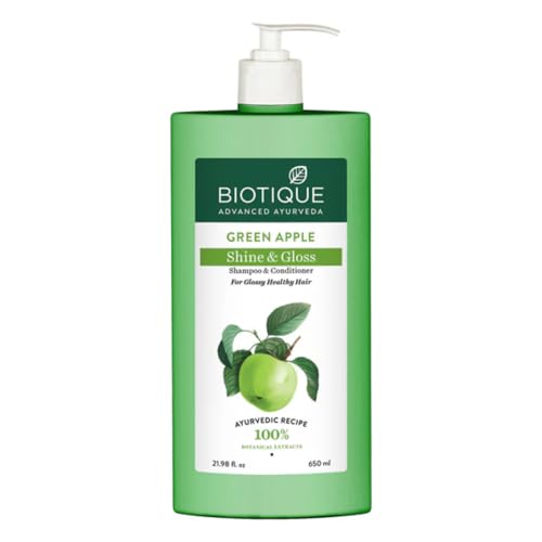 Green Apple Shine & Gloss Shampoo & Conditioner| Promotes Healthy, Shiny and Glossy Hair | Nourishes Scalp | Makes Hair Soft & Smooth |100% Botanical 