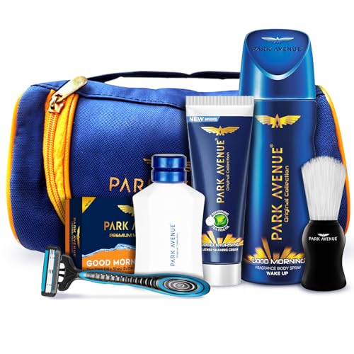 Park Avenue Good Morning Grooming Collection 7 in-1 Combo Grooming Kit for Men | Gift Set for Men | Father’s Day Gift for Dad | Shaving Kit for Men | 
