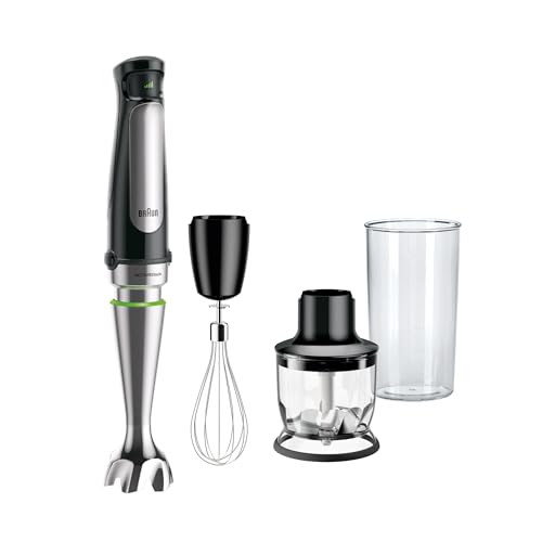 (-78%) Braun MultiQuick 7 - Stabmixer mit SplashControl-Technologie, ActiveBlade System, Präzise Geschwindigkeitsregelung, 350 ml Zerkleinerer, Schneebesen, 600 ml Becher, 1000W, Schwarz (MQ7025X)