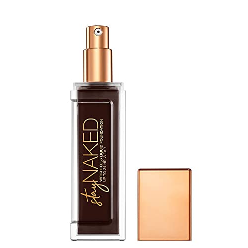 Urban Decay Stay Naked Weightless Liquid Foundation (90CB - Ultra Deep Cool - Plum Undertone), Waterproof Face Makeup, Buildable Medium Coverage with No Caking, Real-Skin Matte Finish - 1 fl oz