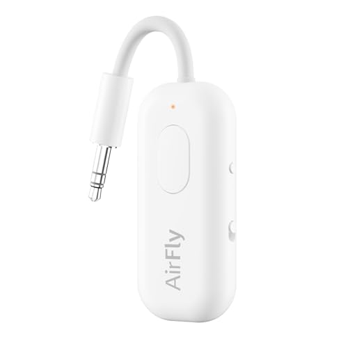 Twelve South AirFly Pro | Bluetooth Wireless Transmitter/Receiver Adapter for 2 Headphones, Audio Sharing, Compatible with 3.5mm aux Jack for Airplanes, TV, Gym, Stereo, and Travel, 25+ Hr Battery