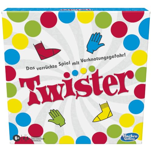 (-41%) Hasbro Gaming Twister Spiel, Partyspiel für Familien und Kinder, Twister Spiel ab 6 Jahren, klassisches Spiel für drinnen und draußen - Deutsche Version