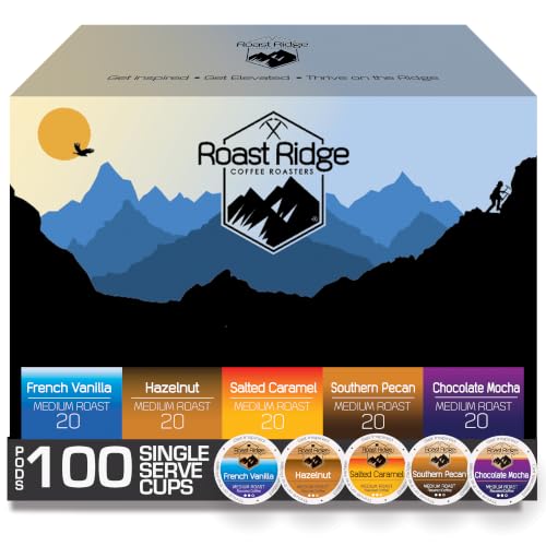 Roast Ridge Single Serve Coffee Pods for Keurig K-Cup Brewers, Variety Pack, 100 Count