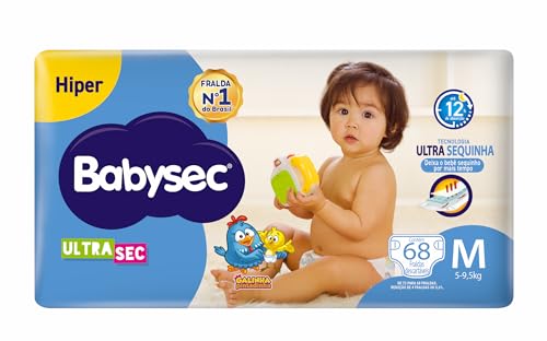 Babysec Fraldas Descartáveis Ultrasec Galinha Pintadinha, 72 Unidades, Tamanho M 5 - 9, 5 Kg, Babysec, Azul, M