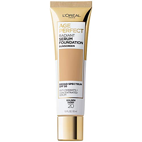 L'Oreal Paris Age Perfect Radiant Serum Foundation with SPF 50, Golden Ivory, 1 Ounce