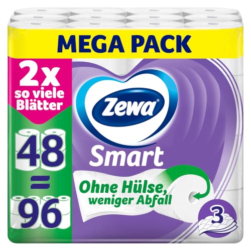 (-18%) Zewa Smart Toilettenpapier Ohne Hülse, Großpackung Mit 48 Rollen (6 x 8 x 300 Blatt)