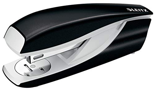 🔥 STARKER PREIS (-39%) Leitz Heftgerät, 30 Blatt Tacker mit 200 Heftklammern, Hefter aus Metall mit Kunststoffelementen, WOW Serie, Schwarz, 55022095