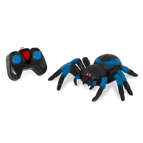 Terra by Battat – Remote Control Tarantula for Kids with LED Eyes – Realistic Spider Toy with Moving Legs, Fast Speed & 360° Spin – Blue RC Animal for Boys & Girls 6+ Years