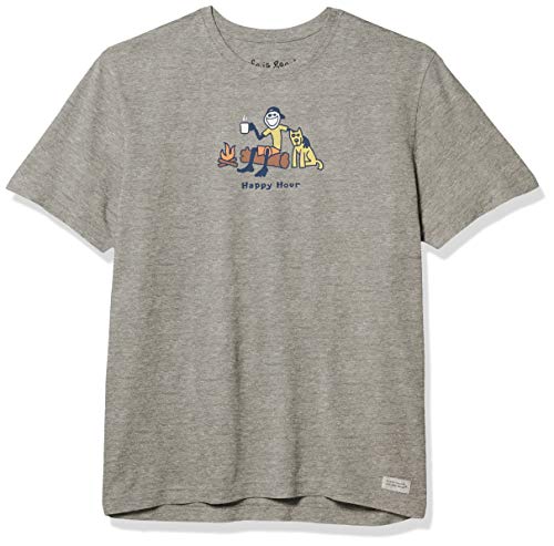 Life is Good Men's Crusher Tee Shirt, Short Sleeve Cotton Graphic T-Shirts, Happy Hour