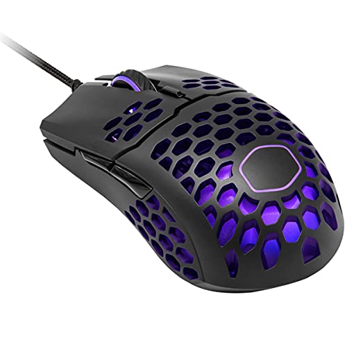 Cooler Master MM711 RGB-LED USB Lightweight 60g Wired Gaming Mouse - 16000 DPI Optical Sensor, 20 Million Click Omron Switches, Smooth Glide PTFE Feet