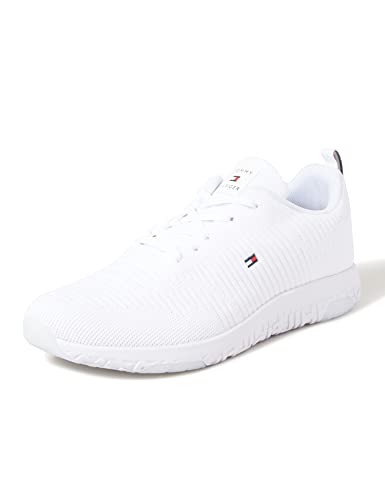 (-39%) Tommy Hilfiger Herren Runner Sneaker Corporate Knit Rib Runner Sportschuhe, Weiß (White), 44