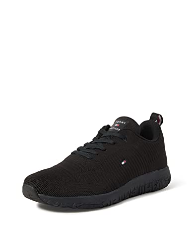 (-31%) Tommy Hilfiger Herren Runner Sneaker Corporate Knit Rib Runner Sportschuhe, Schwarz (Black), 42