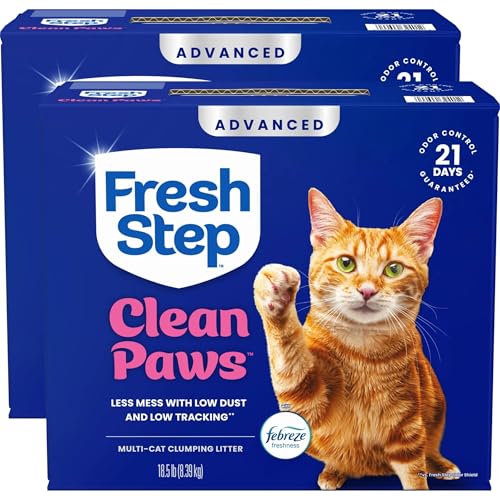 Fresh Step Advanced Clumping Cat Litter Clean Paws Multi-Cat 37lb