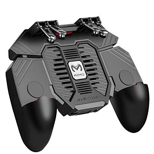 DELAM Mobile Game Controller for iPhone & Android, Pubg Mobile Controller with Cooling Fan, Phone Triggers for Gaming, Gaming Grip Joystick Gamepad Shoot Aim Keys for 4.7-6.5" Phone