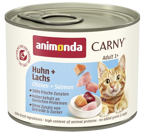 (-40%) animonda Carny Adult Katzen Nassfutter Huhn + Lachs (6 x 200g)