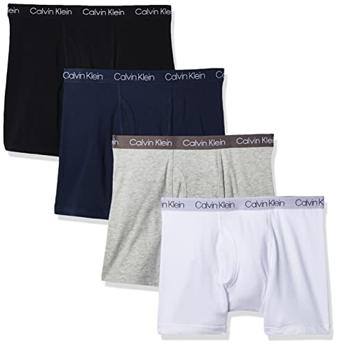 Calvin Klein Boys Boxer Brief Underwear 4-Pack, Solid Pack, Large