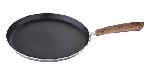 Alpine Forged Aluminium Non-Stick Flat Tawa, 26 cm, Induction Base, Grey.