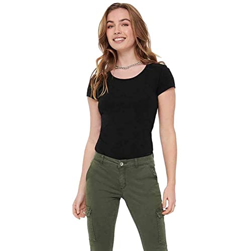 (-35%) ONLY Damen Onllive Love S/S O-Neck Top JRS Blouse, Schwarz, M EU