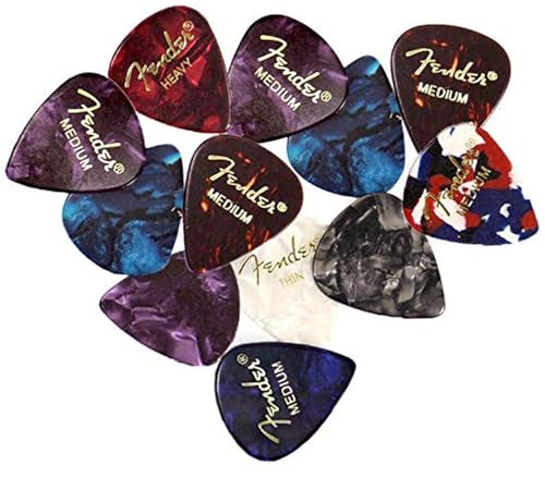 Fender Premium Picks Sampler Thin Medium Heavy Gauges 12-Pack