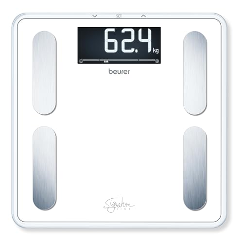 (-34%) Beurer BF 400 white Diagnosewaage Signature Line, präzise Körperanalyse für bis zu 10 Personen, mit extra großem Invers-LCD-Display, Tragkraft bis 200 kg