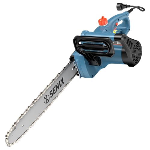 SENIX Electric Chainsaw, 14" Corded Chainsaw,10 Amp Chain Saw for Wood Cutting, Tree Trimming, Garden Tool for Pruning, Branch Cutting, Yard, Fathers Day Gift for Men,Gardener, CSE10-L