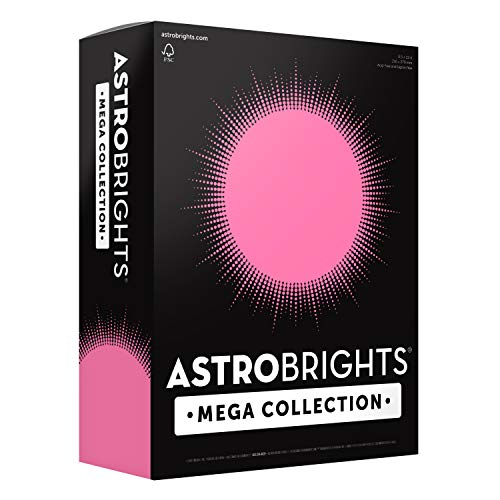 Astrobrights Mega Collection, Colored Cardstock, Neon Pink, 320 Sheets, 65 lb/176 gsm, 8.5" x 11" - MORE SHEETS! (91681)