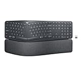 Logitech Ergo K860 Wireless Ergonomic Keyboard - Split Keyboard, Wrist Rest, Natural Typing, Stain-Resistant Fabric, Bluetooth and USB Connectivity, Compatible with Windows/Mac, Black