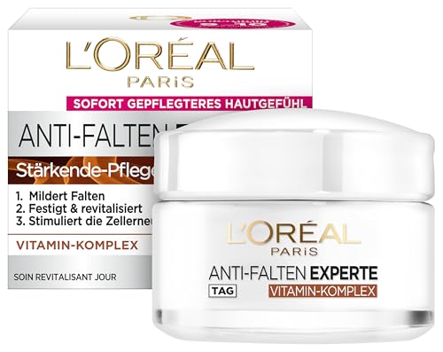 (-36%) L'Oréal Paris Feuchtigkeitspflege für das Gesicht, Anti-Aging Tagescreme zur Minderung von Falten, Vitamin B3 und Vitamin E, Festigt und revitalisiert die Haut, Anti-Falten Experte, 1 x 50 ml