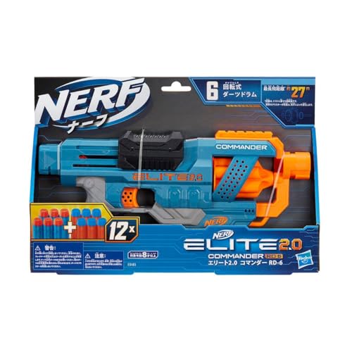 🔥 SELTEN SO GÜNSTIG (-33%) NERF Elite 2.0 Commander RD-6 Blaster, 12 Darts, 6-Dart Rotationstrommel, Tactical Rail Steckschienen, Befestigungspunkte, Mehrfarbig, 6.7 x 36.2 x 24.1 cm, für Jungen und Mädchen