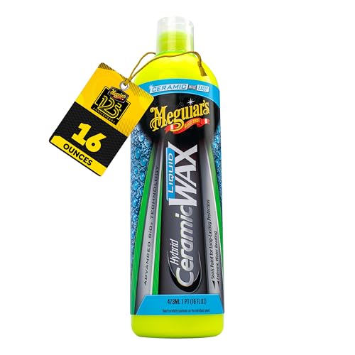 Meguiar's Hybrid Ceramic Liquid Wax, Shield Your Paint with a Residue-Free Liquid Car Wax with Advanced SiO2 Hybrid Technology and Long-Lasting Water-Beading Protection, 16 Oz Bottle